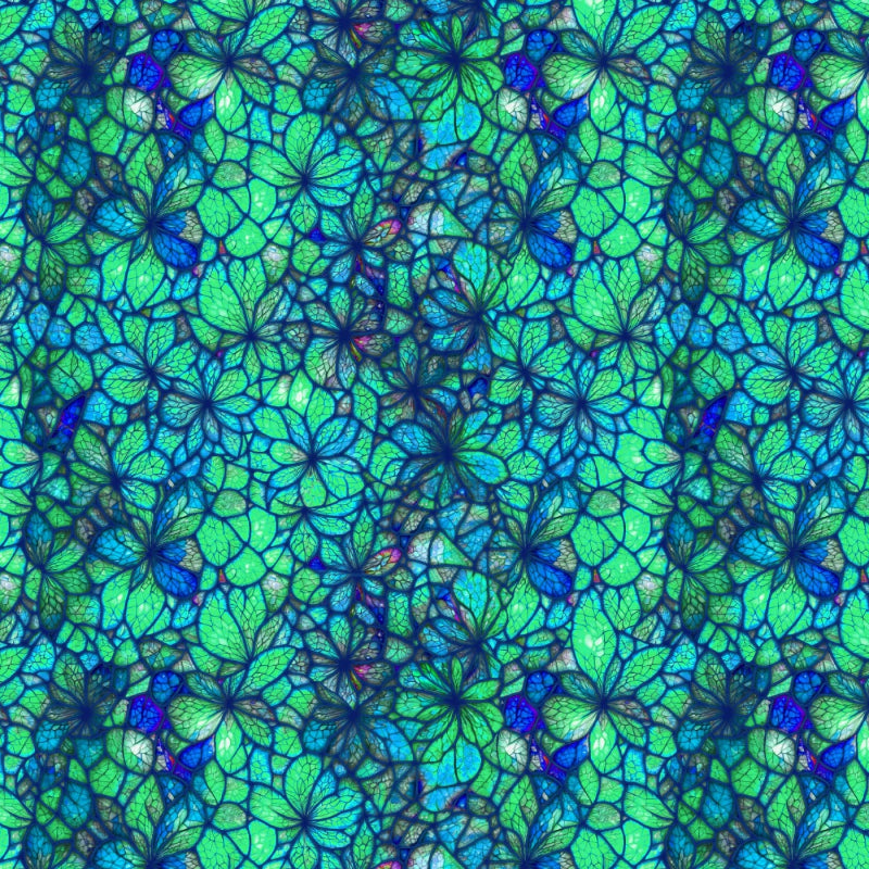 Sonny in the Sunflowers -Turquoise Stained Glass Petals # 16240202-02