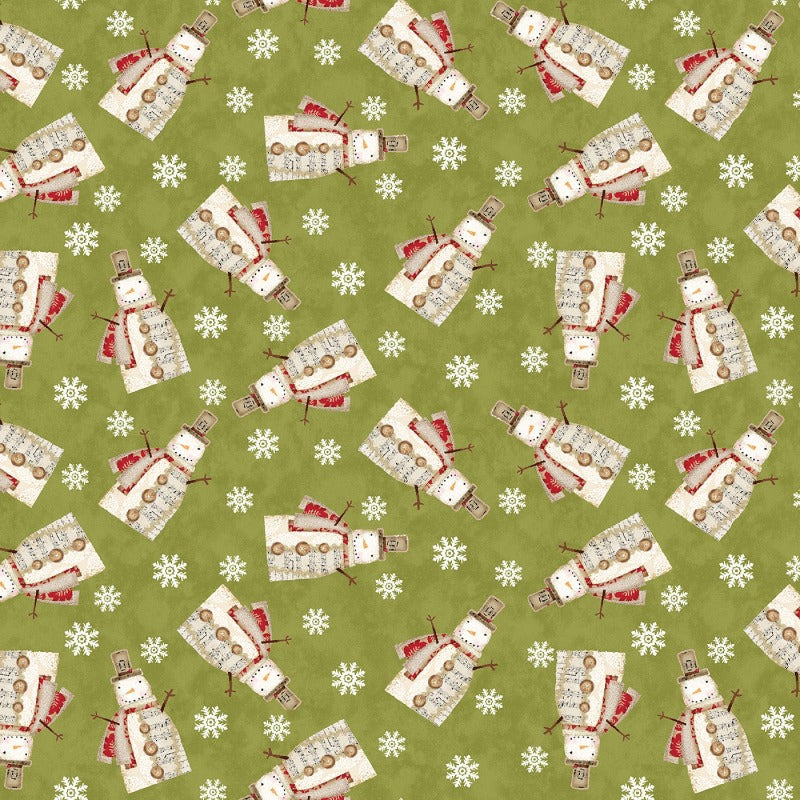 White Christmas - Green Musical Snowman # 16266B-44