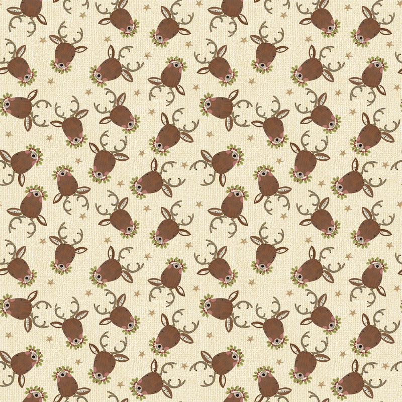 White Christmas - Cream Reindeer Portrait # 16268B-07