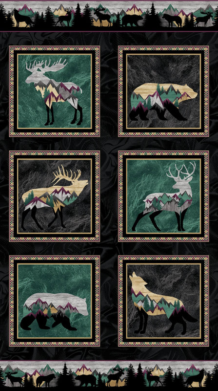 Into the Wild Panel Black/Multi # 16565B-12