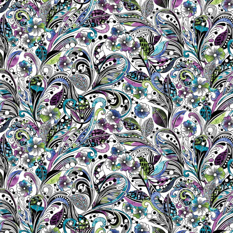 Go With The Flow - White/Multi  16741B-09