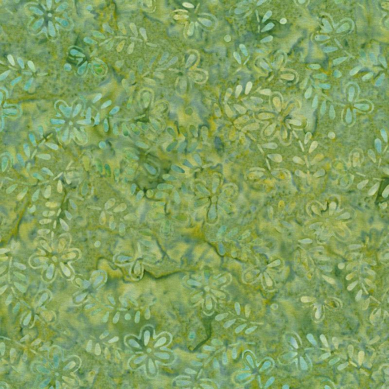 Copper Mountain -  Lime Green Daisies Batik # 22292-745