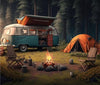 Camping Outdoors Blue Van 36" panel