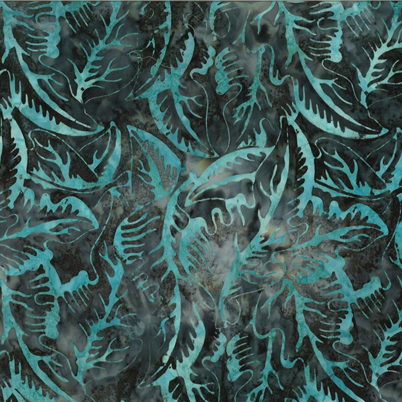 Bali Calypso -Banana Leaf Charcoal/Turquoise # 9268B-11