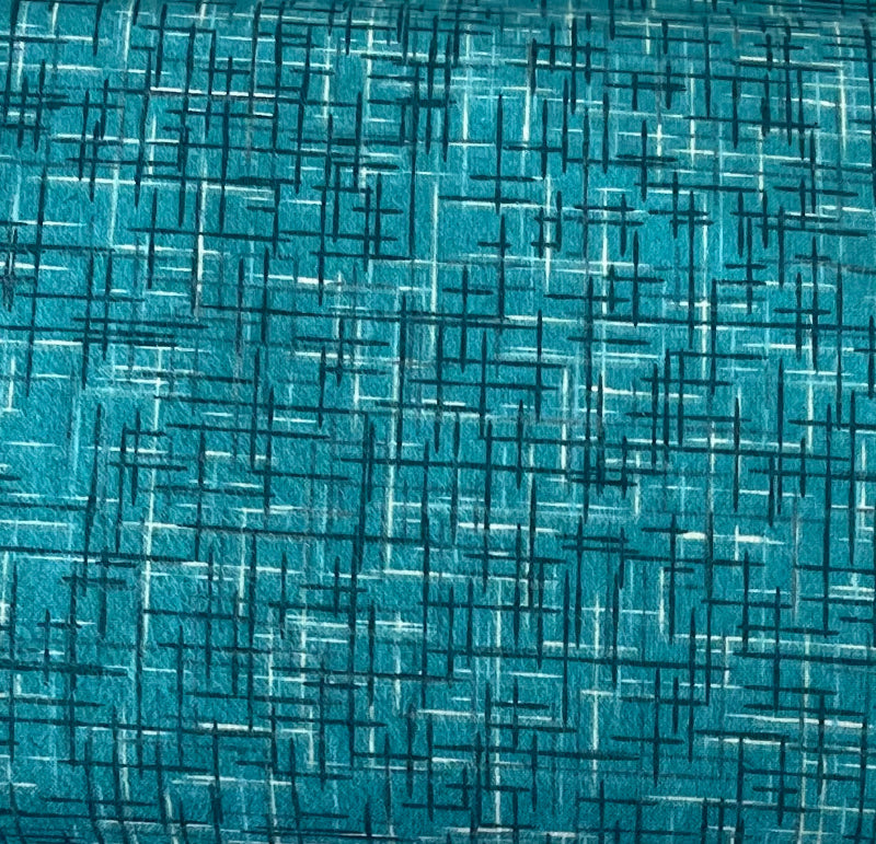 Mooks Tile Blue Flannel 108in Wide Back