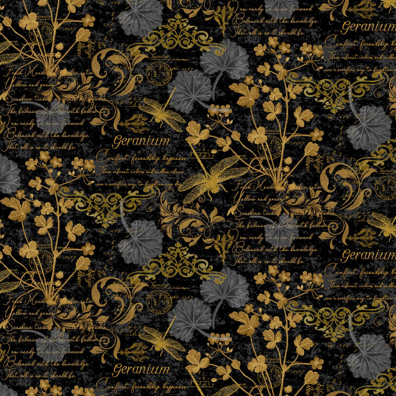 Scarlet Beauty - Black Text And Floral # CD3182-BLACK