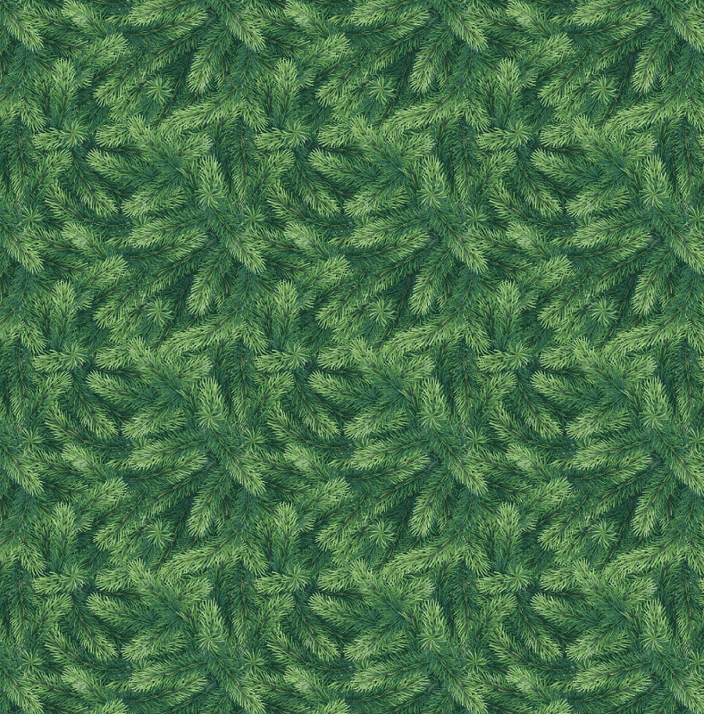Rustic Holiday - Green Packed Pine Branches # CD3615-GREEN