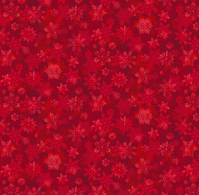 Rustic Holiday - Red Tonal Snowflakes # CD3616-RED