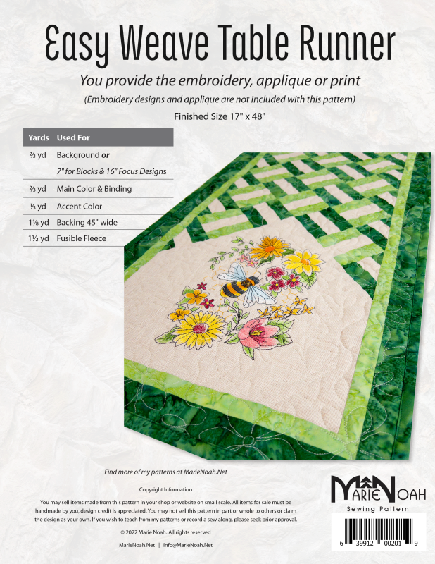 Easy Weave Table Runner Pattern Little Extra Something Special Fabric