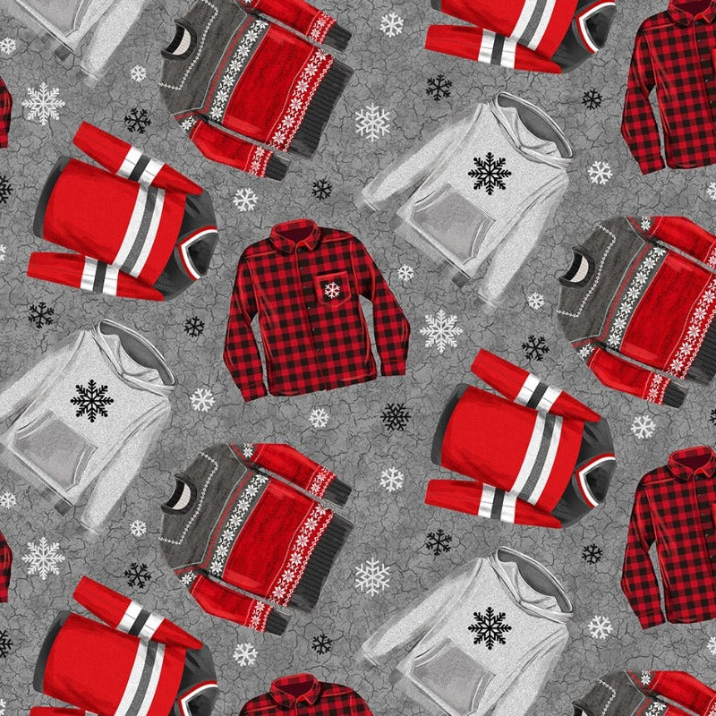 Cozy Up Flannel - Charcoal Love My Jersey F25516-96