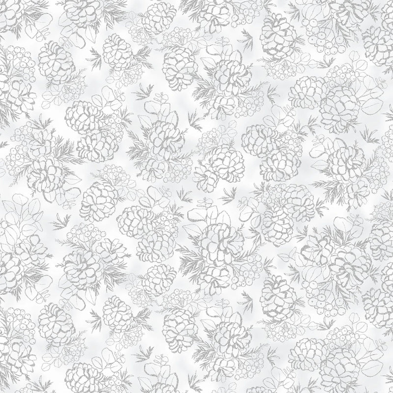 Cotton & Pine - Fog/Silver # X5559H-483S