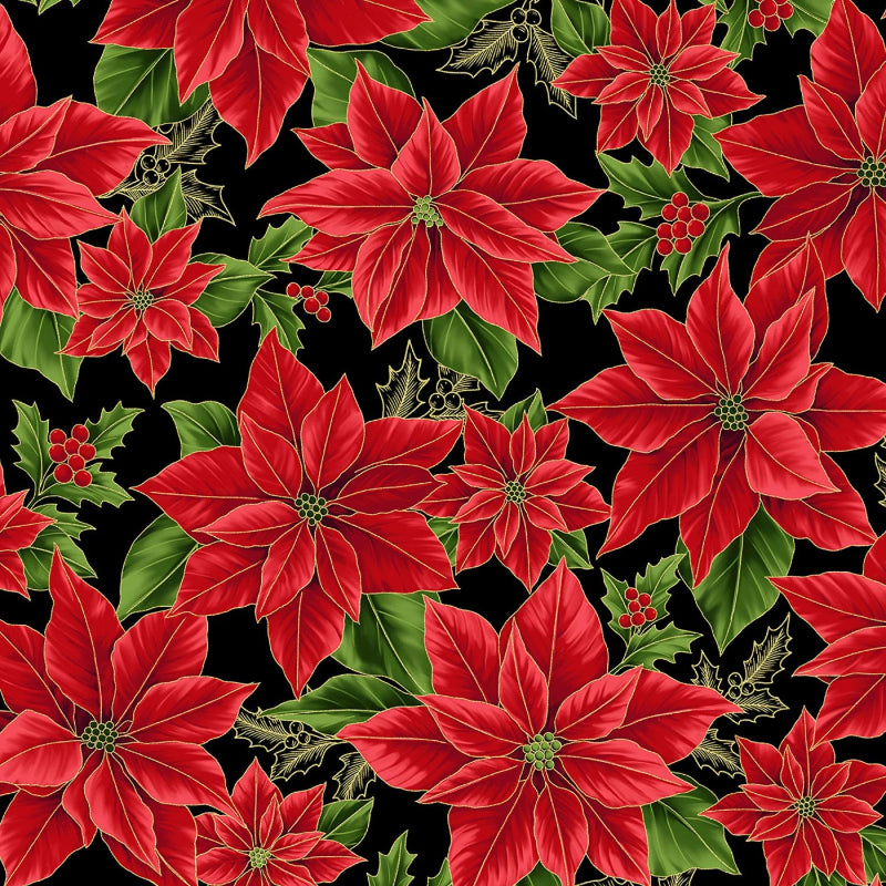 Blooming Holidays - Black/Gold  # X7787H-4G