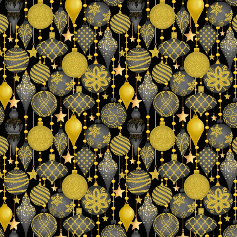 Merry Christmas -Black Christmas Ornaments Met # CM3622-BLACK