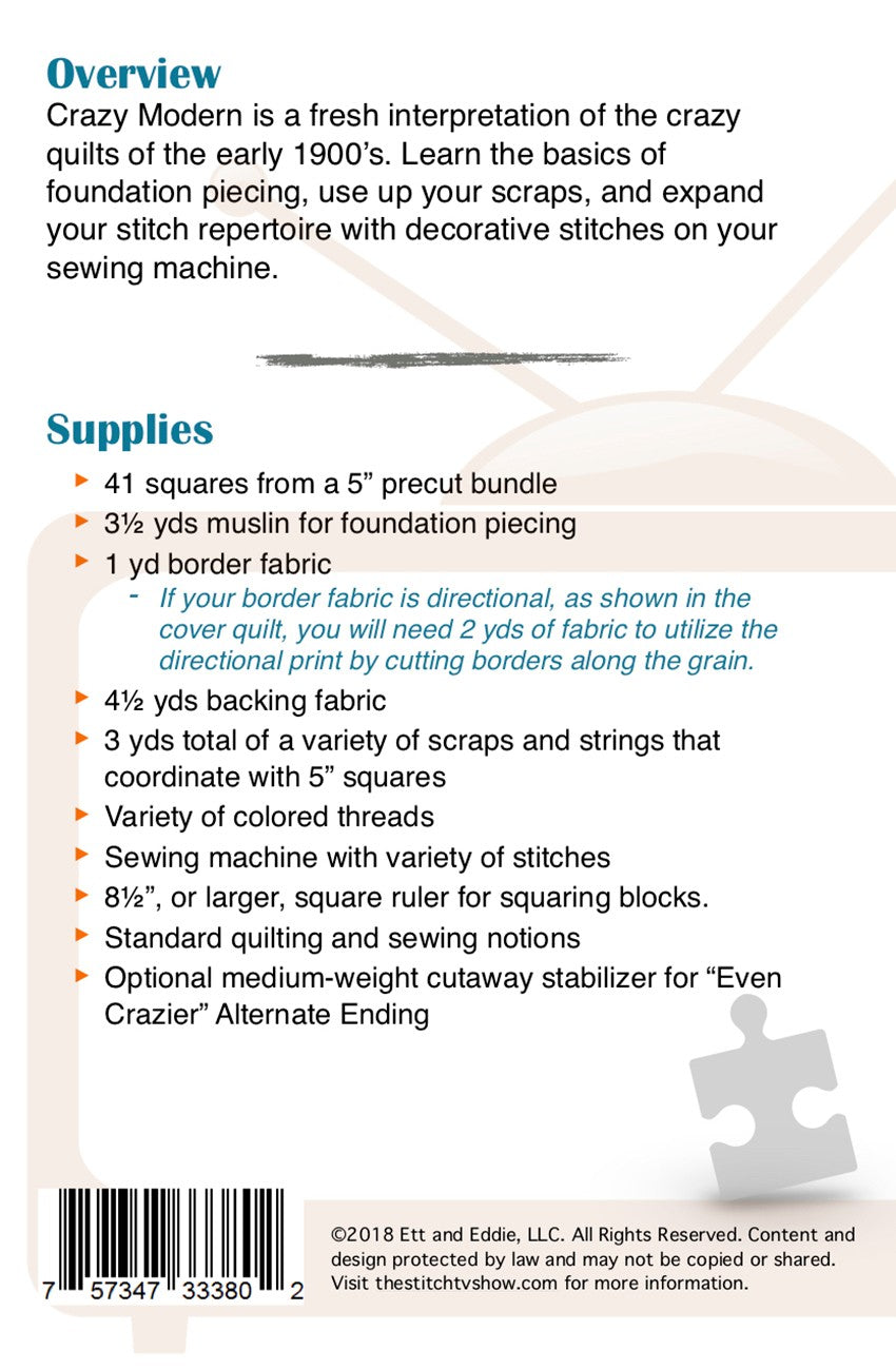 Crazy Modern # PA-117 Pattern