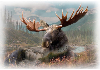 Beige Moose Call of the Wild # U5067H-25 Panel