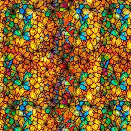 Sonny in the Sunflowers -Multi Stained Glass Petals # 16240202-01
