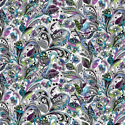 Go With The Flow - White/Multi  16741B-09