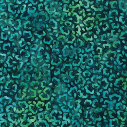 Copper Mountain -  Green Blue Cheetah Prints Batik # 22291-774