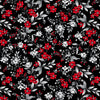 Scarlet's Treasure - Black Red Floral Vine # 3647-98