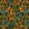 Baskets of Autumn Blessings - Brown Multi Damask Flourish 12 inches # 9198S-38
