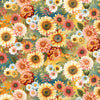 Baskets of Autumn Blessings - Blue Multi Allover Floral 24 inches # 9200S-77