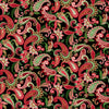 Holiday Feather and Flourish - Black Paisley 6 inches # 9264S-99