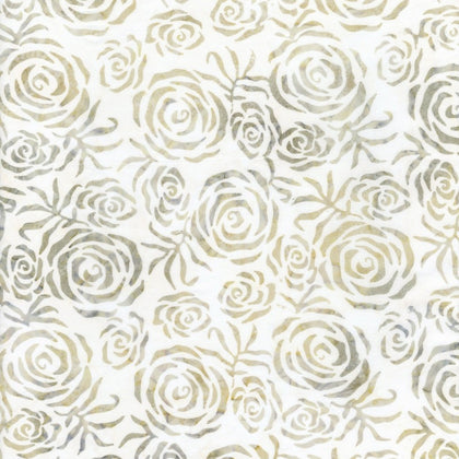 Lakeside - Dove Roses Batik # B8382-DOVE