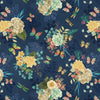 Birds& Blooms - Navy Blue Floral with Butterflies # BQ4622-77