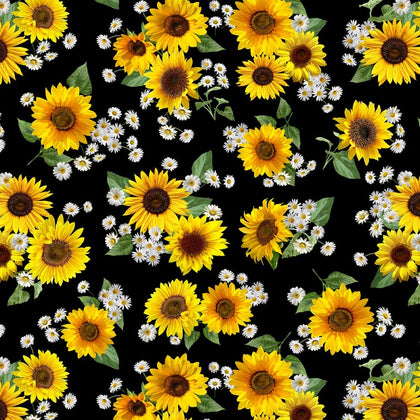 Advice from a Sunflower - Black Sunflowers & Daisies Bouquets # CD2924-BLACK