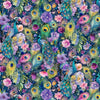 Wild Beauty - Navy Peacock Peek-A-Boo Floral # CD3961-NAVY