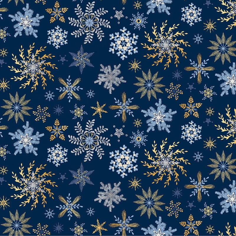 Christmas Shimmer Snowflakes # CHSH5073-N Navy