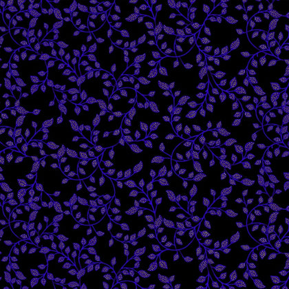 Luminous - Black Mini Dotted Leaves Metallic # CM2989-BLACK