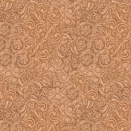 Michael Miller Fabrics Big Sky Country - Tooled Leather - Scone Beige