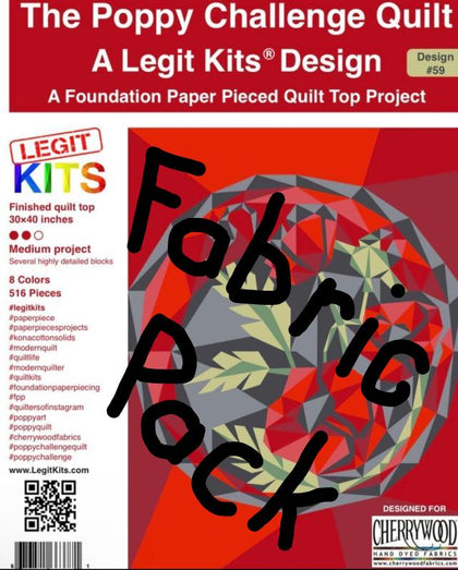 Legit Kits - Poppy Challenge - FABRIC ONLY Kona