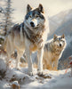 PRE-ORDER Wolf Pair In Winter 36In Panel Multi # AL-6479-5C-1