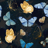 Gilded Wings - Butterflies Black Digitally Printed Metallic # 5076-10