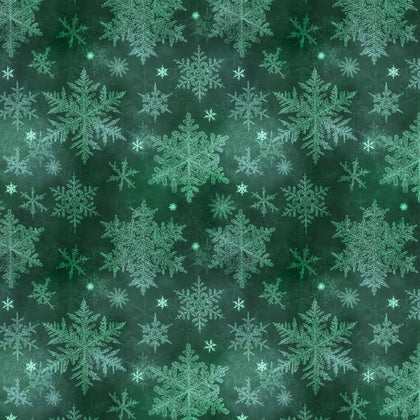 Snowfall - Layered Snowflakes Christmas Dark Green # SNOF5454-DG