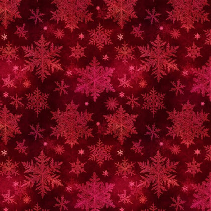 Snowfall - Layered Snowflakes Christmas Dark Red # SNOF5454-DR