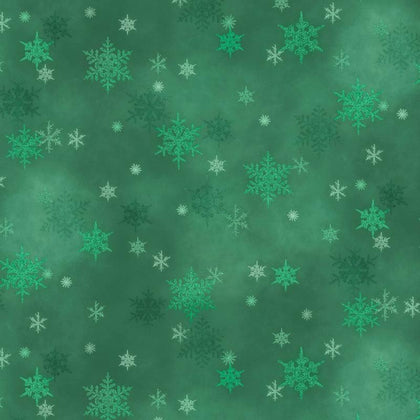 Snowfall -  Mini Snowflakes Christmas Green # SNOF5455-G