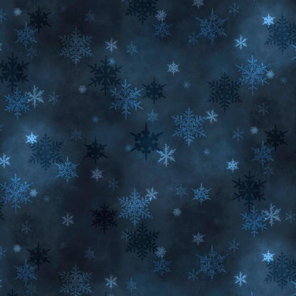 Snowfall -  Mini Snowflakes Christmas Navy # SNOF5455-N