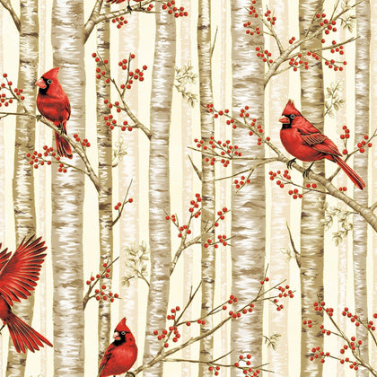 Berries And Birch - Cream/Gold   X7794H-33G