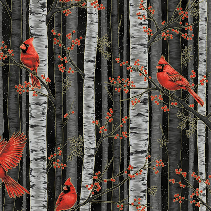 Berries And Birch - Black/Gold  # X7794H-4G