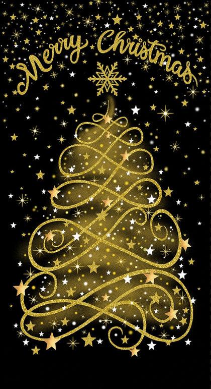 Black Merry Christmas Metallic Panel 24