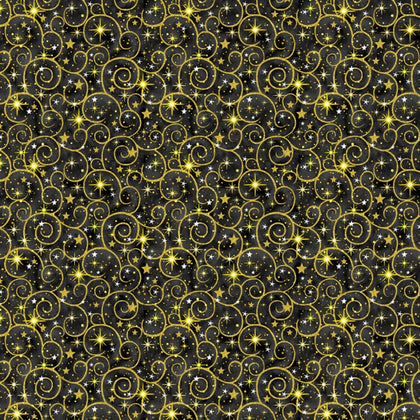 Merry Christmas -Black Swirl Metallic # CM3626-BLACK