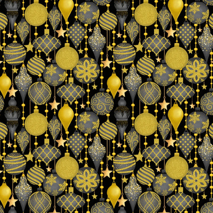 Merry Christmas -Black Christmas Ornaments Met # CM3622-BLACK