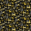 Merry Christmas -Black Deer & Floral Metallic # CM3623-BLACK