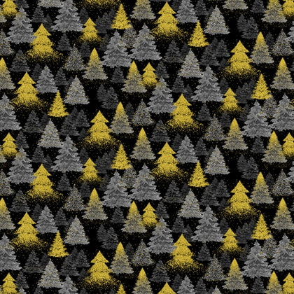 Merry Christmas -Black Metallic Christmas Tree # CM3625-BLACK