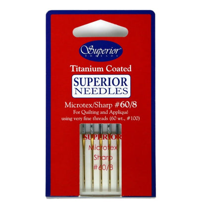 Superior Microtex Sharp Titanium Coated Needles Size 60/8 5ct