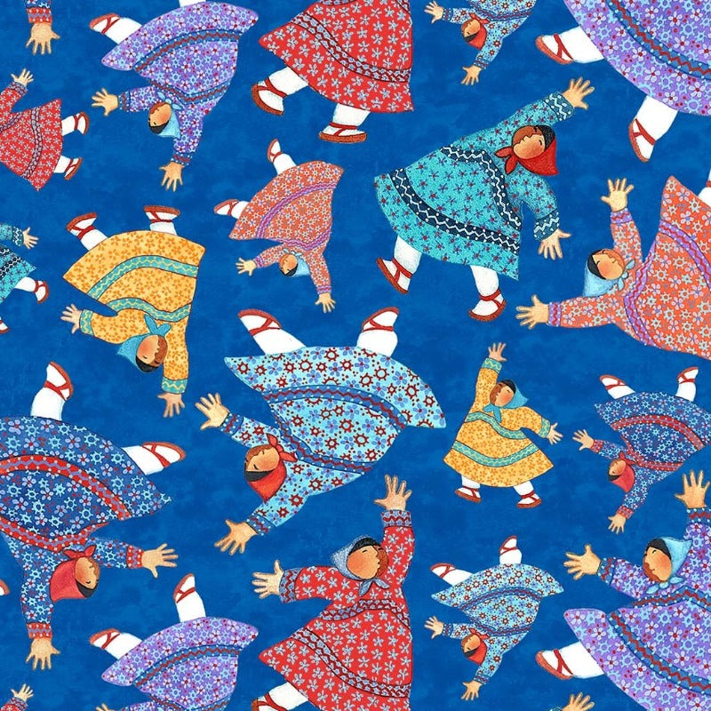 Quilts and Kuspuks - Kuspuk Dancers 25206-46 Blue
