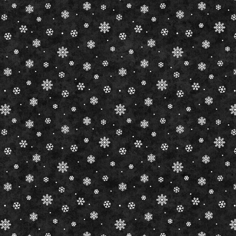 Golden Christmas - Snowflakes 25201-99 Black
